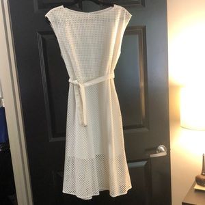 Theory white eyelet dress